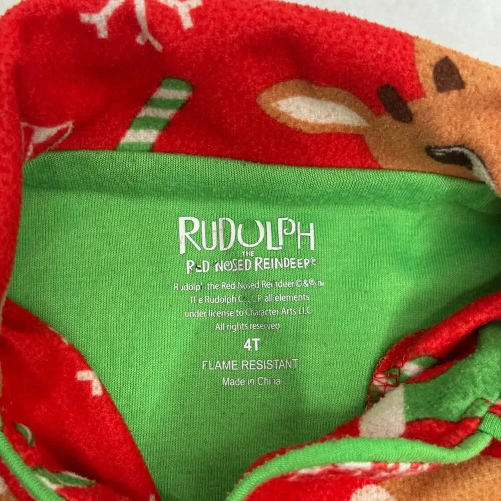 Rudolph the Red Nosed Reindeer Red Flannel Pajama Set  Size 4T